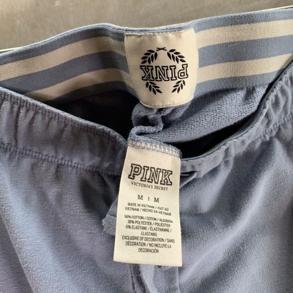 Victoria’s Secret PINK blue joggers size medium stretch embroidered logo - Picture 6 of 6